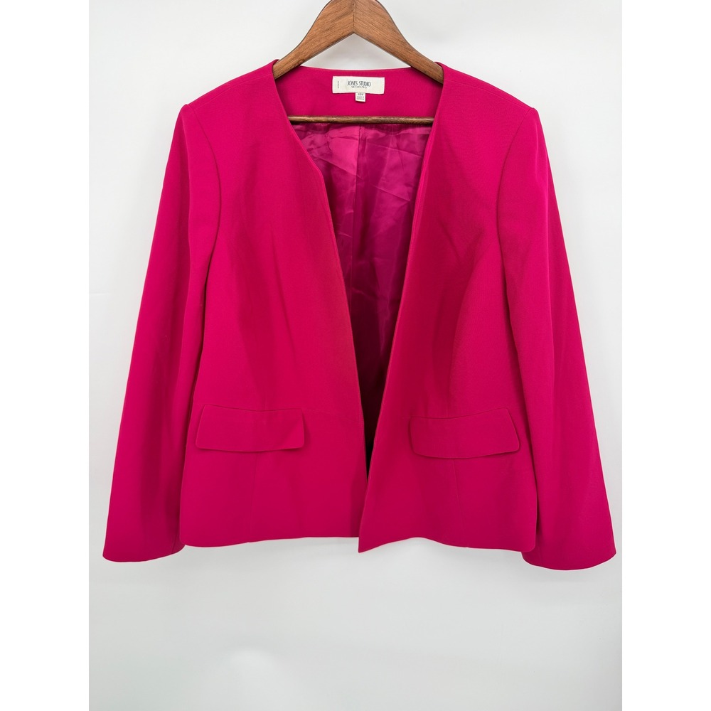 Jones Studio Blazer Women 18W Magenta Good Collarless Career 81HW76X4296
